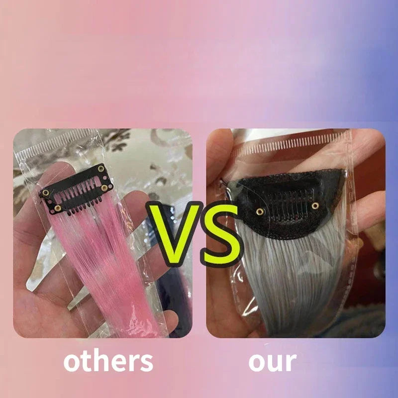 DIY Colored Hair Styling Clips Long Straight Hanging Ear Hairpin Hairpieces Women Natural Hair Braiding Clip Fake Hair Piece Quake