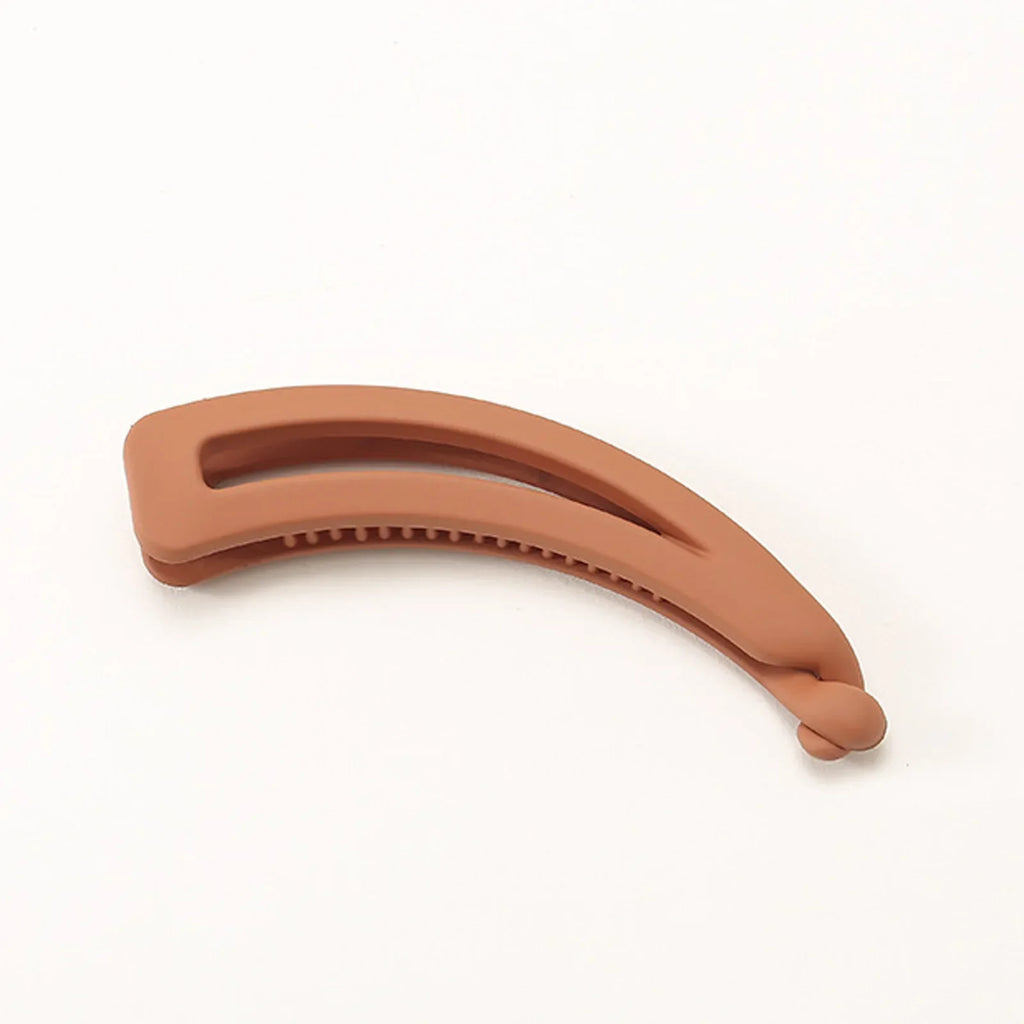 Solid Color Frosted Banana Clip Fashion Banana Ponytail Holder Korean Style Hair Clip Hairpins Barrettes Women Hair Accessories Quake orange