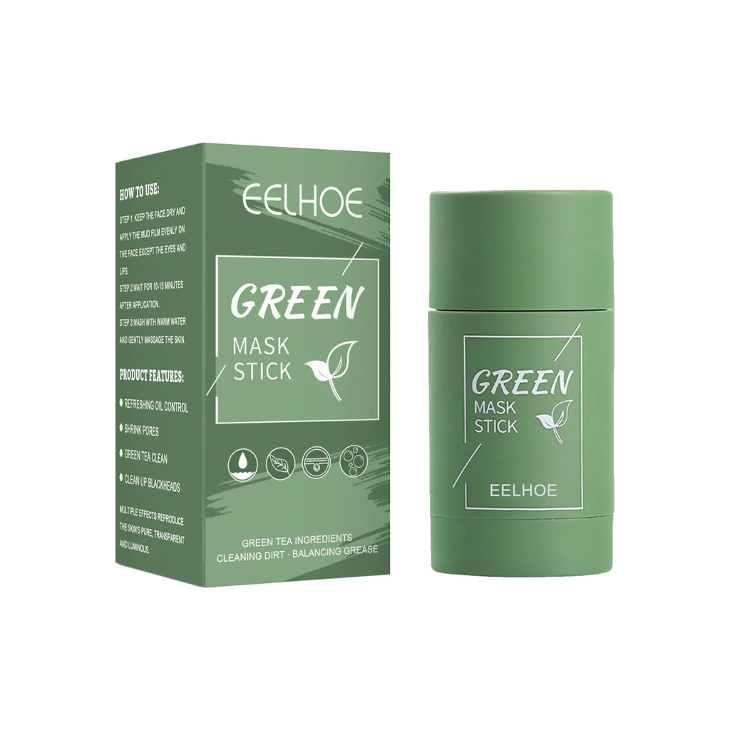 Valentine's Day Gift Green Tea Face Mask Stick for Deep Cleansing Pore Minimizing Acne & Blackhead Care Moisturizing Oil Control Quake