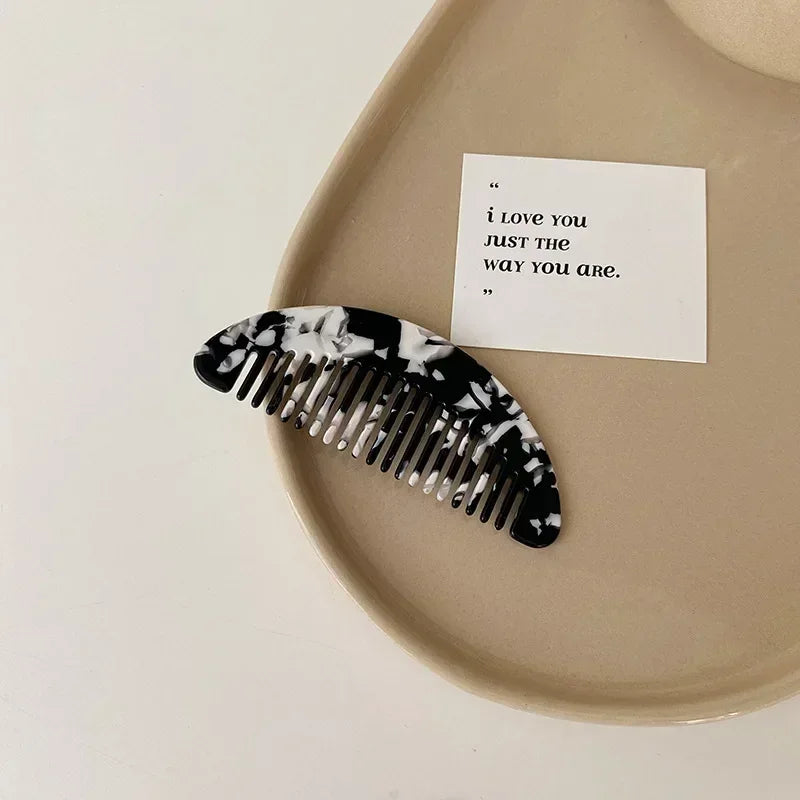 Wide Teeth Acetate Hair Combs Anti-static Massage Hair Brush Hairdressing Colorful Hairdress Salon Styling Traveling Accessories Quake NO.14 8.5cm