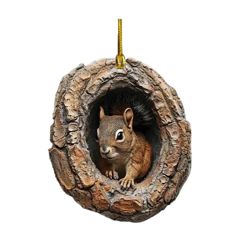 Festive Hanging Pendant Decoration Rustic Forest Christmas Ornaments 2d Acrylic Wildlife Decor for Christmas Tree Seasonal Quake C China
