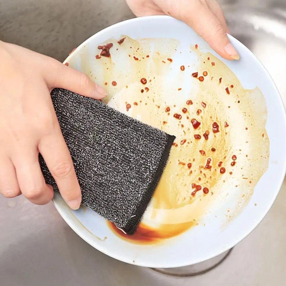 Sponge Washing Pads Stainless steel wire Reusable Dishes Scrub Sponges Decontamination Non-Scratch Dishwashing Sponge Quake