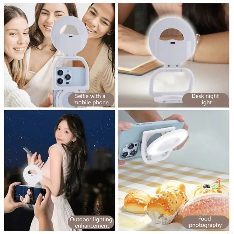 Phone Light with Kickstand for Phone 16 15 14 13 Rechargeable Selfie Vlog Live Streaming Rings Light Foldable K1KF Quake
