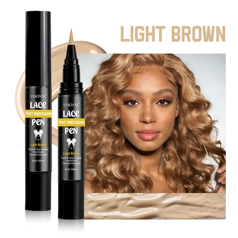 Lace Tint Pen Tinted Lace Precison for Wigs Long-Lasting Easy Apply Natural-Looking High Viscosity Hair Tint for All Hair Types Quake 01
