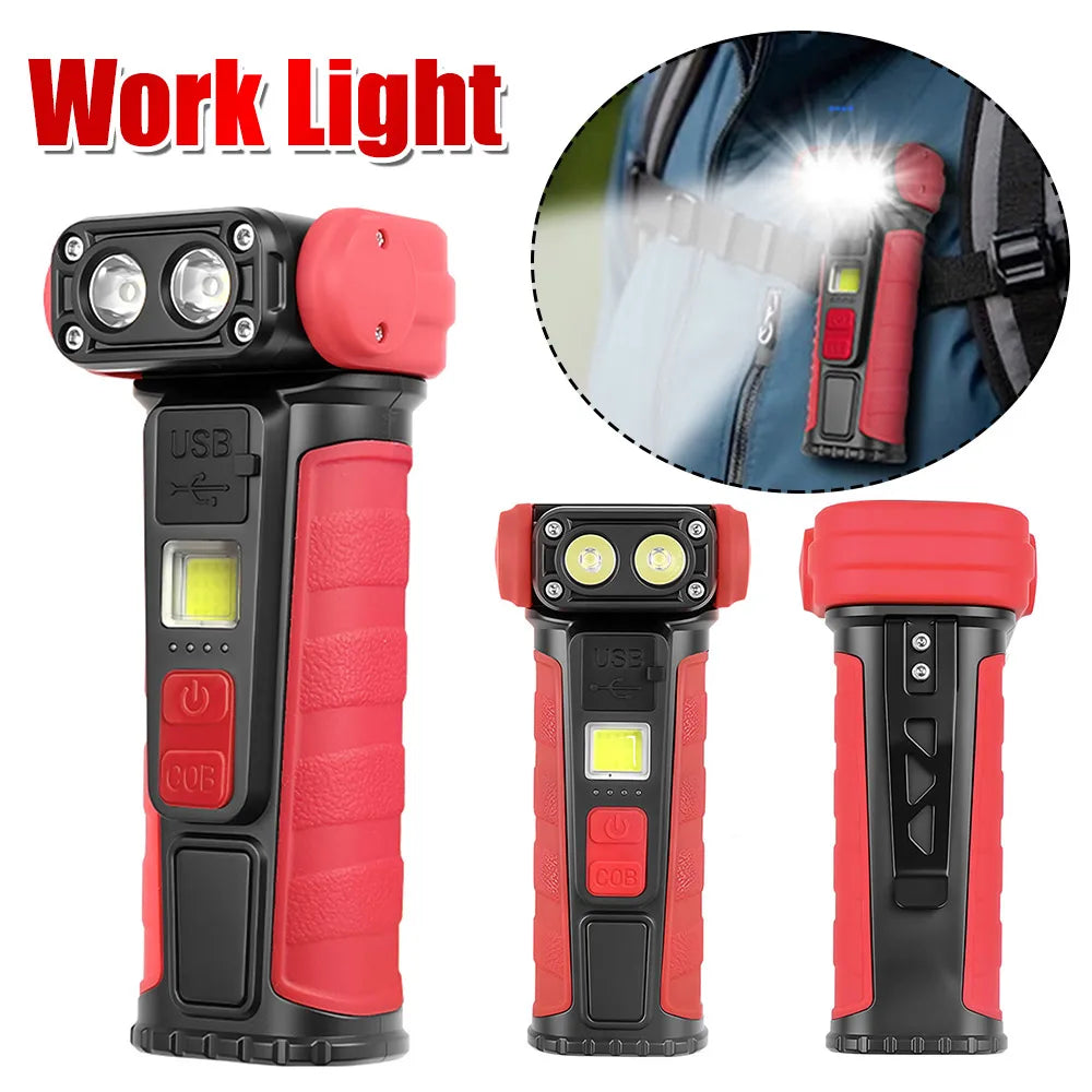 Rotatable Maintenance Light USB-C Rechargeable Flashlight with Battery IndicatorPocket Flashlight Car Maintenance Tools Quake