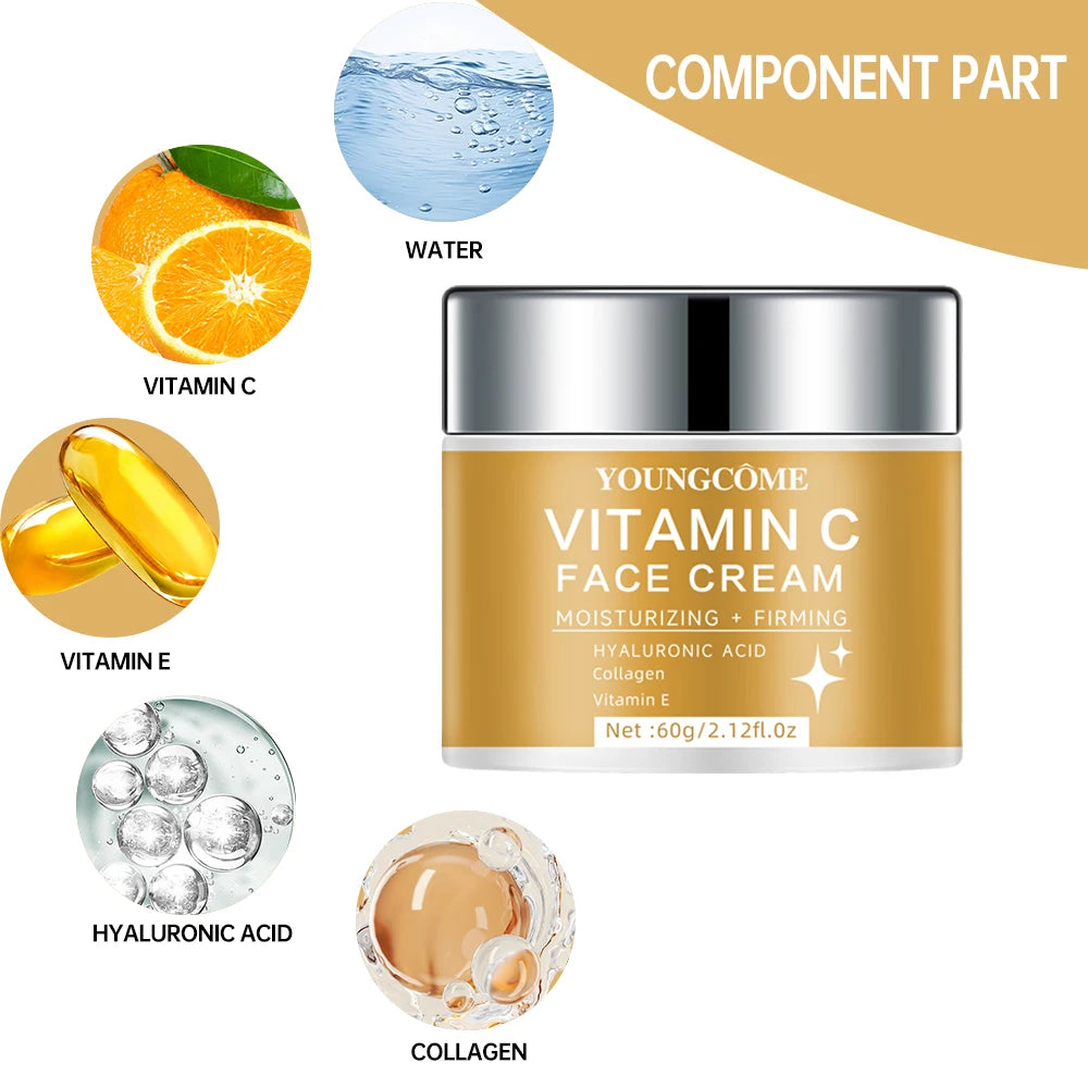 Vitamin C and hyaluronic acid skin care cream Anti Aging Firming Lifting Fade Moisturizing Brightening Skin Care Cosmetic Quake