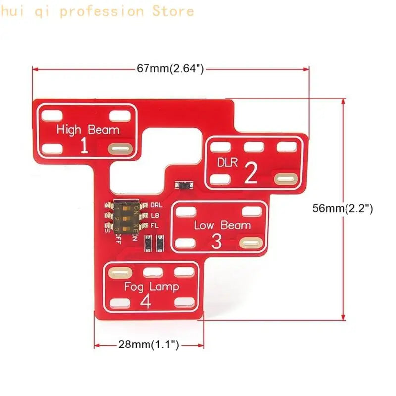Upgrade Car Headlight Circuit Board Supports Fog Light & Beam Customization Suitable for 03-07 Automotive Vehicles H8WE Quake
