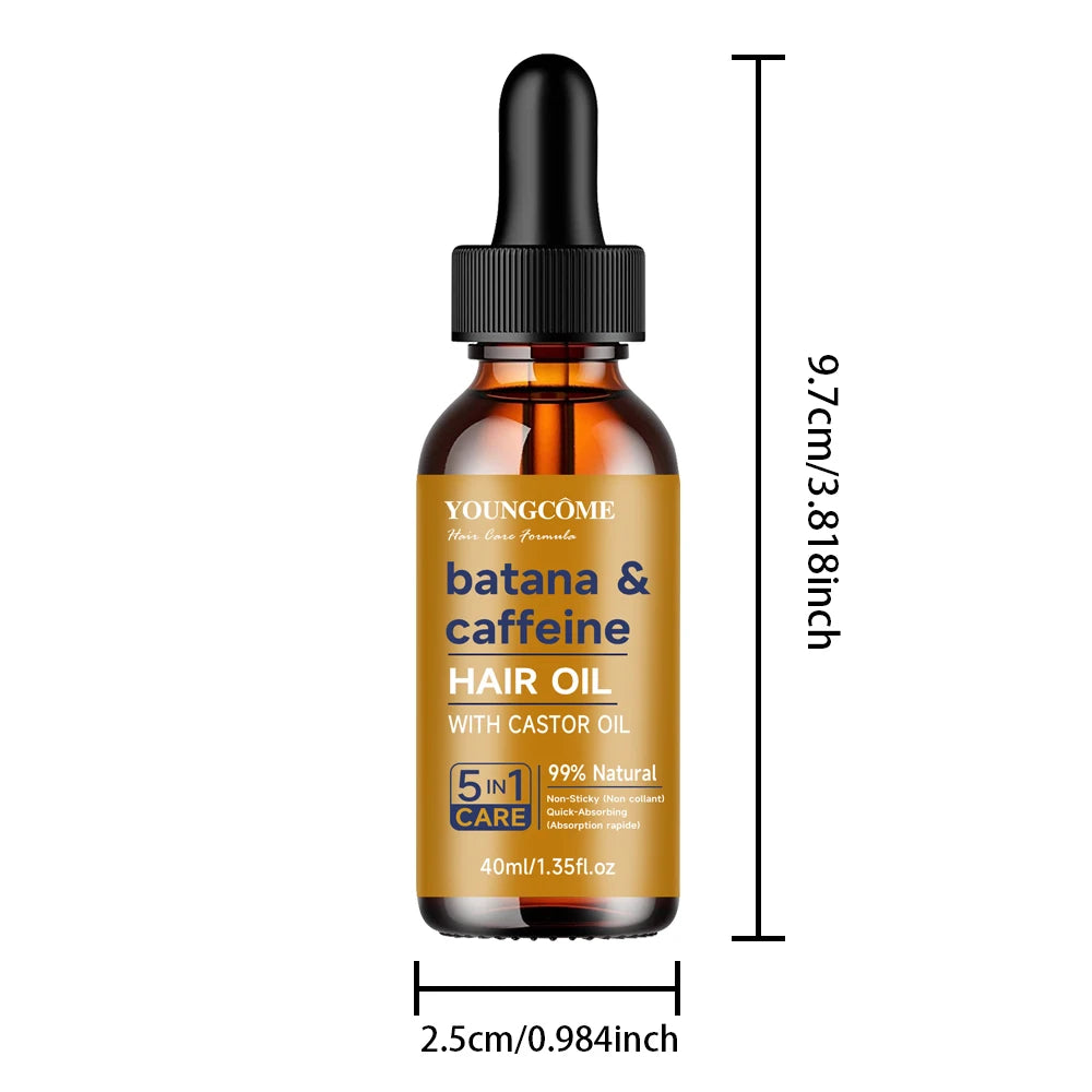 Batana & caffeine HAIR OIL Reduct Hair Loss Prevent Split Hair Care Product Nourish Moisturize Improve Hair Quality Quake 40ML