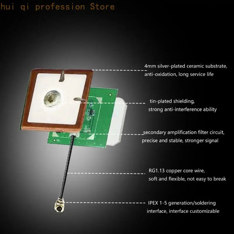 BeiDou Ceramic Patch Antenna with Wire Cable for Vehicle Positioning System Integration and Electronics Repair H8WE Quake