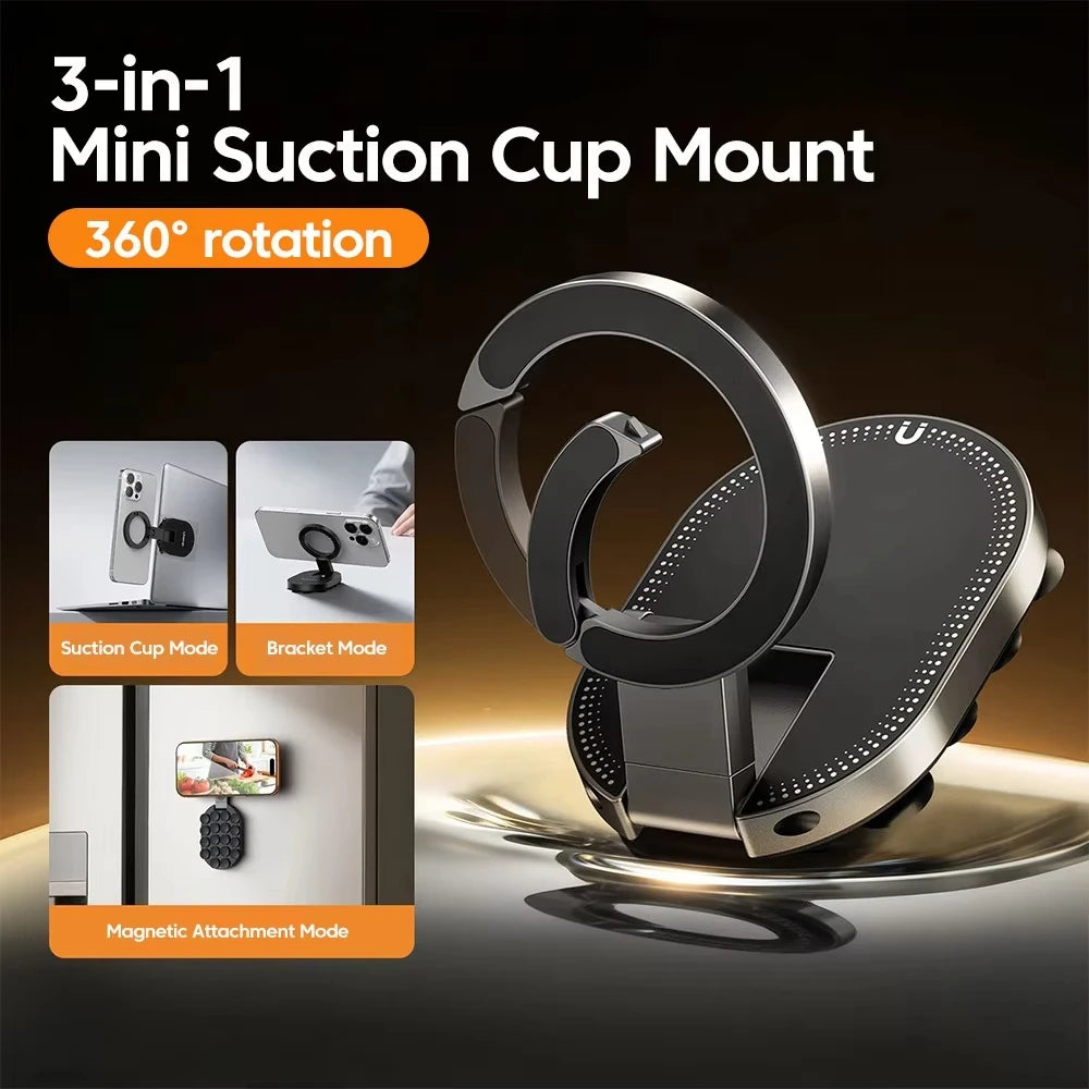 Suction Mount Magnetic Phone Holder Rotatable Wall Mountable Magnetic Stand Adjustable Portable Cell Phone Holder Quake Default Title