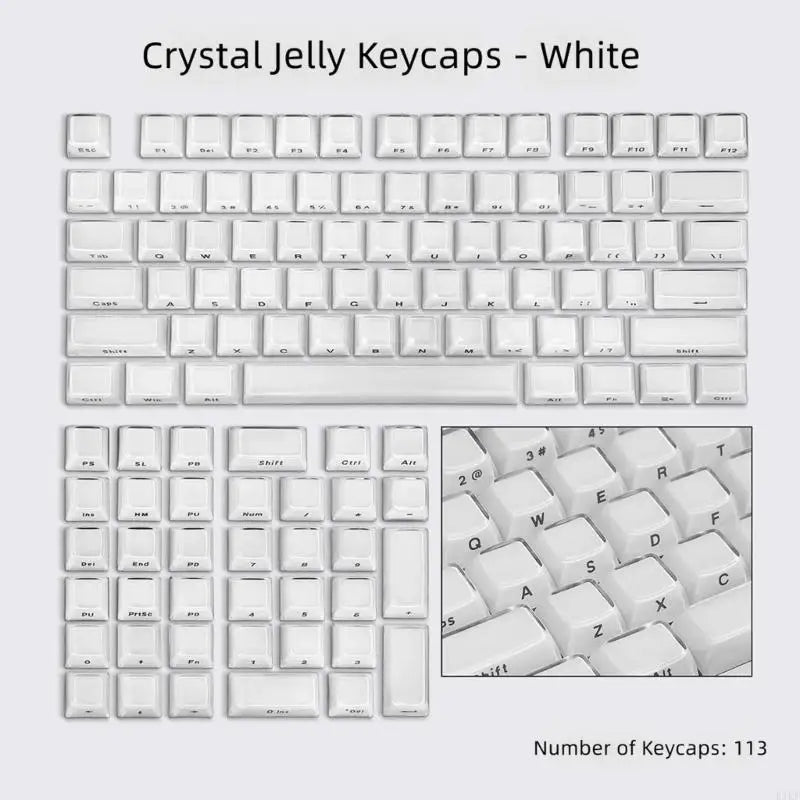 OEM Profile Keycap with Side Print, 113 Keycaps for Mechanical Keyboard Lighting, Daily Typing, and Layout Coverage K1KF Quake