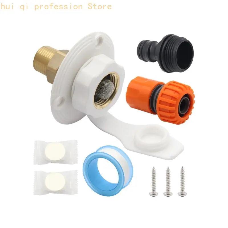 RVs Water Inlet System Brass Fitting Water Inlet For Camping Vehicles H8WE Quake White CN