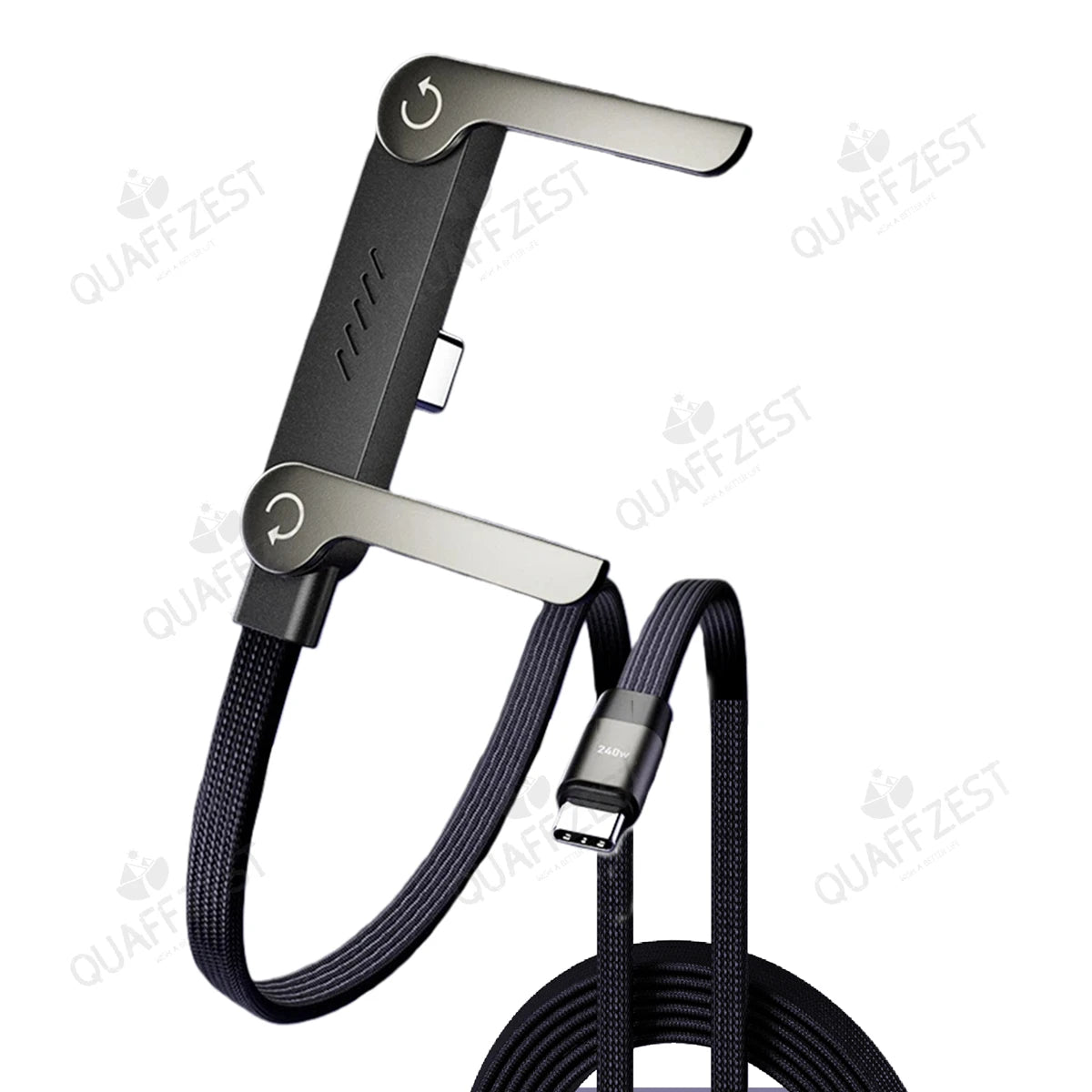 2-in-1 240W Fast Charging Foldable Phone Holder Data Cable Fast Charging Cable Phone Tablet Foldable Holder Quake