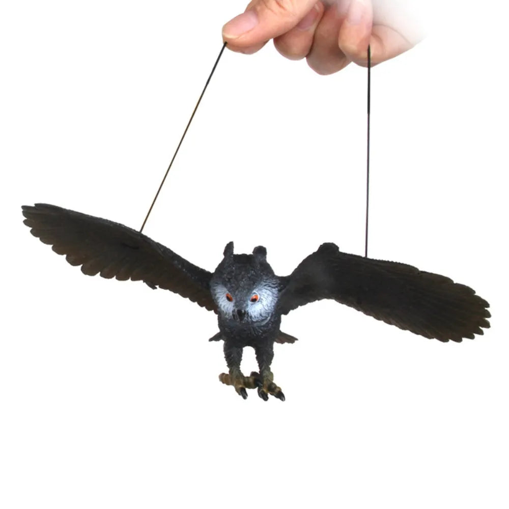 Waterproof Simulated Eagle Model 3D Animals Figures Simulation Bird Scarer Realistic Education Ornament Quake Black owl