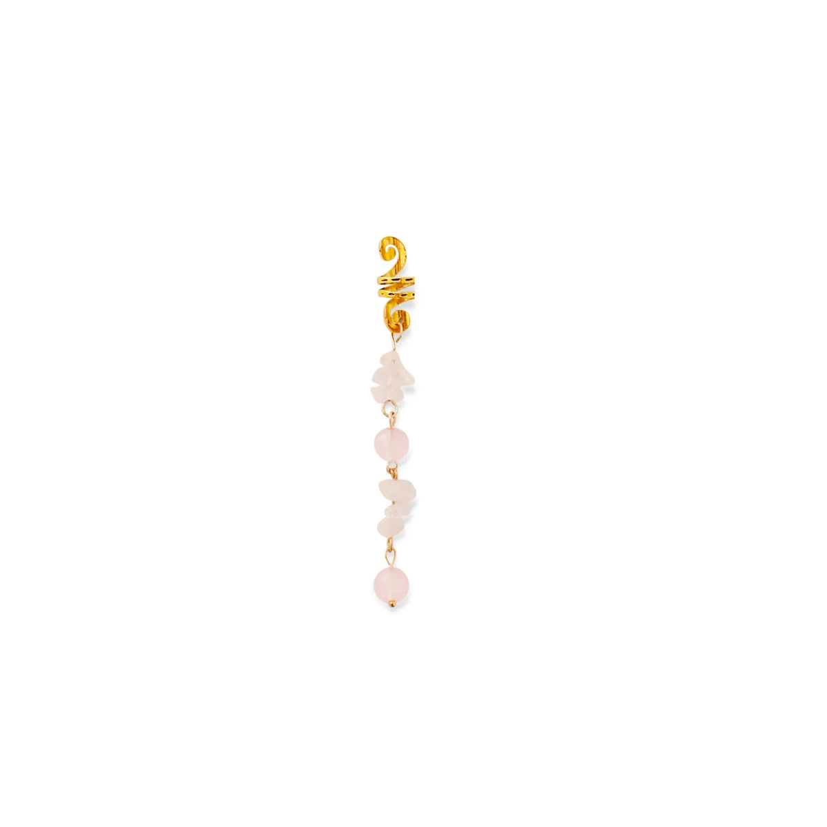 New Colored Hair Beads Crystal Stone Braids Barrette Spiral Charms Beads for Women Jewelry Vintage Hairpin Dreadlock Accessories Quake Pink-short