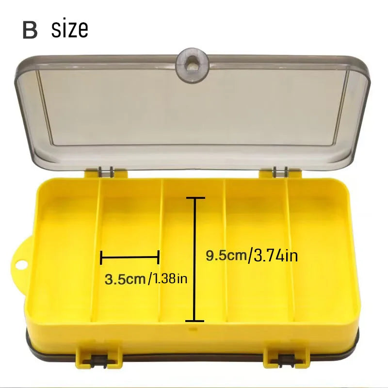P-Type Double-Sided Open Box, Double-Layer Fishing Hook Accessory Storage Box, Portable Outdoor Fishing Supplies Lure Box Quake