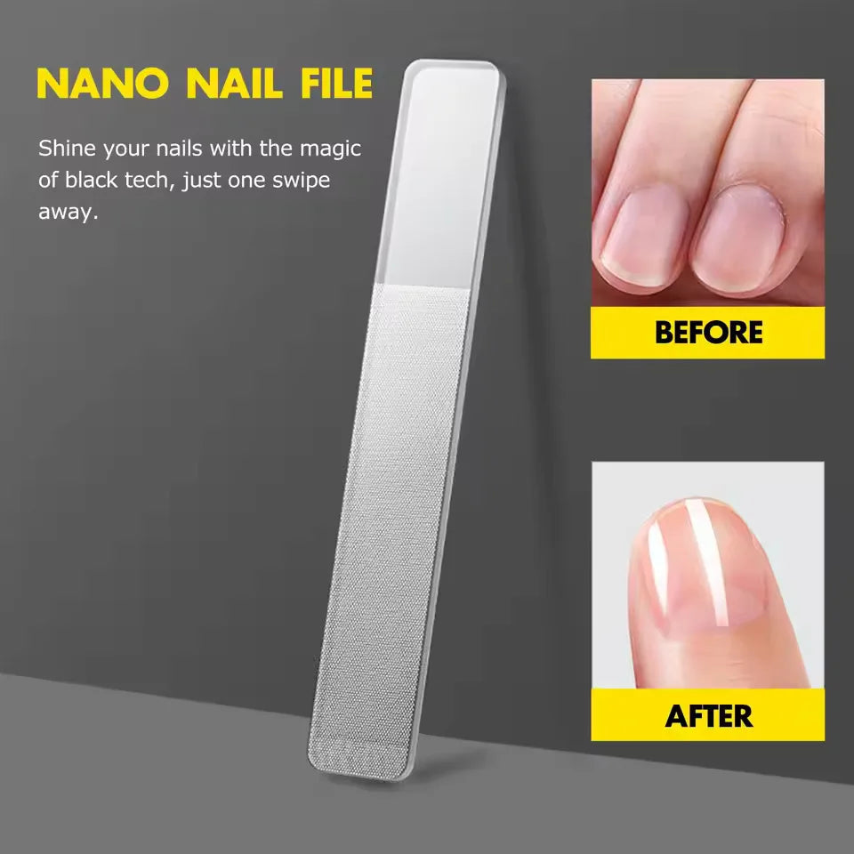 Professional Manic, Glass Nail Shiner 1/8Pcs Crystal Shine Polisher Upgrade Glass Nail File for Natural Nails Nano Nail Buffers Quake