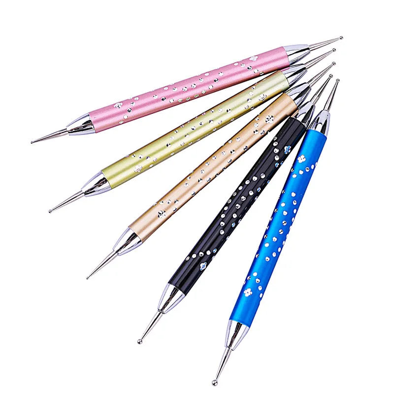 3/5pcs Professional Double-Head Nail Dotting Pen Plastic Swirl Marbleizing Steel Dotting Rhinestones Manicure Tools Supplies Quake
