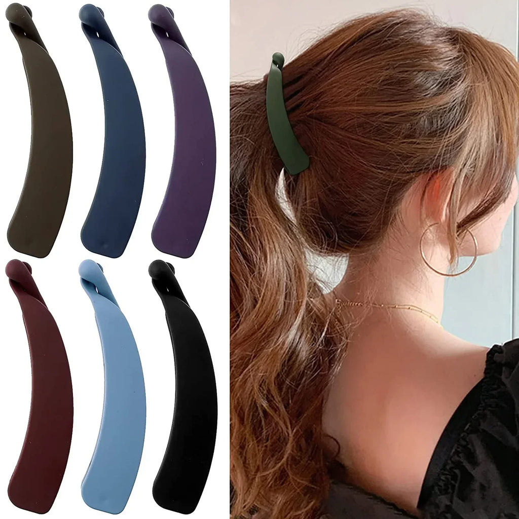 Solid Color Frosted Banana Clip Fashion Banana Ponytail Holder Korean Style Hair Clip Hairpins Barrettes Women Hair Accessories Quake