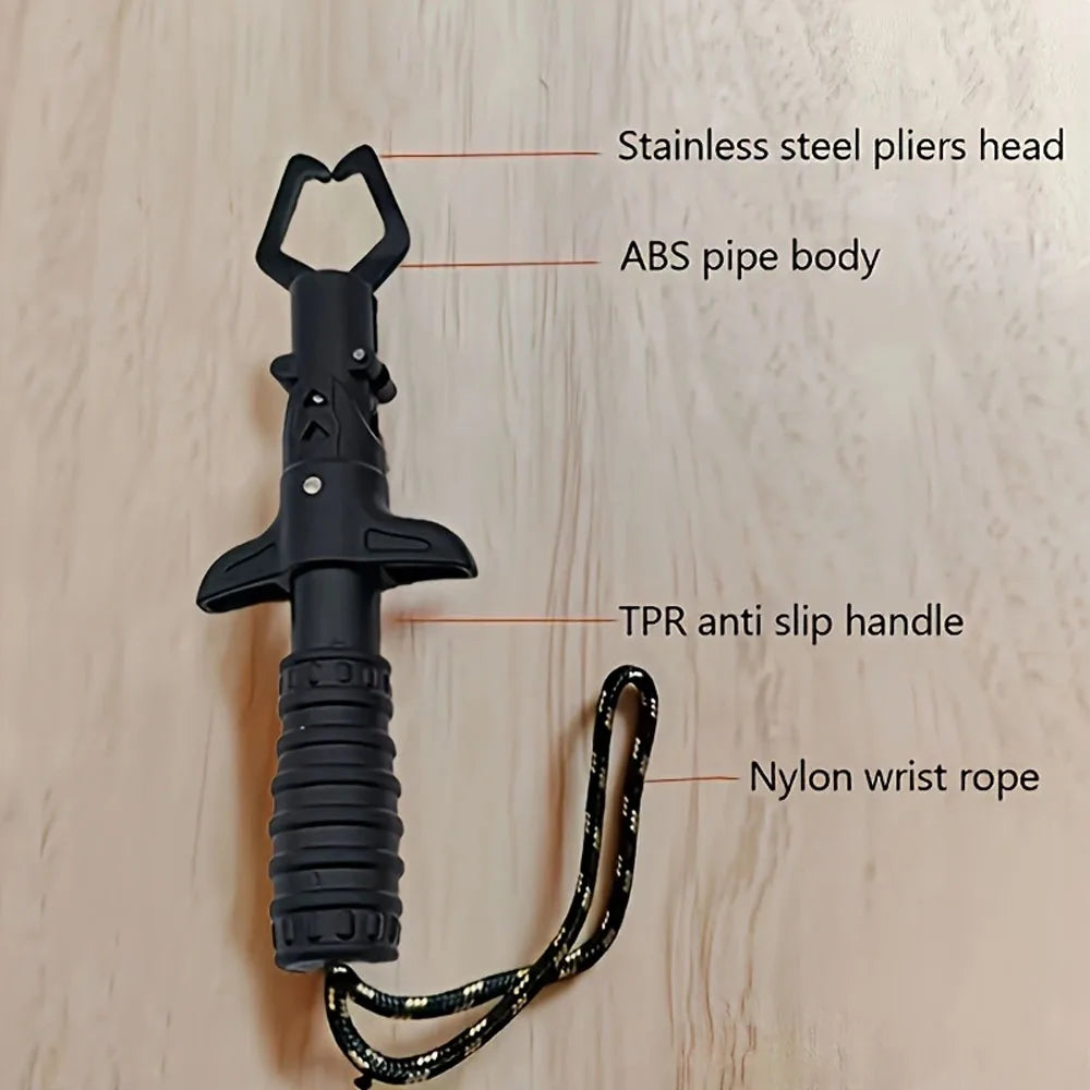 1pc Durable Stainless Steel Fish Lip Gripper - Compact Metal Fishing Pliers with Ergonomic Handle for Easy Catch & Release, Fish Quake