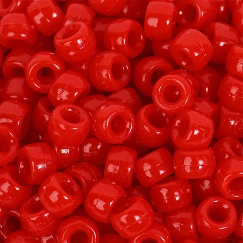 100pcs Colorful Hair Braiding Beads Acrylic Big Hole Beads Pony Hair Beads Jewelry Making Bracelet Necklace Styling Accessories Quake 18