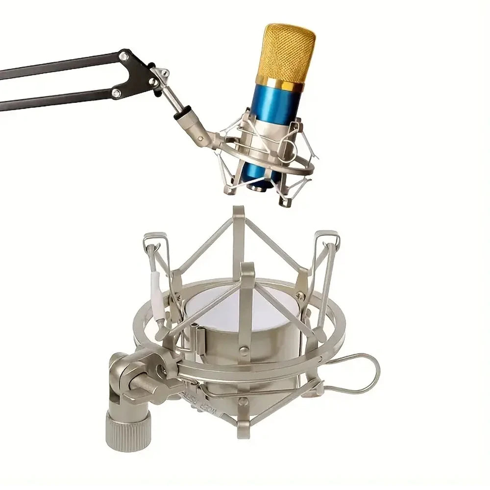 Universal Metal Microphone Shock Mount Mic Anti Vibration Holder Mount Fit For 44-45mm Diameter Condenser Mic Quake