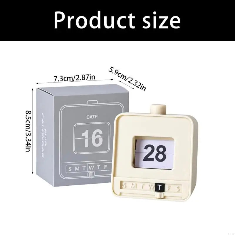 Push-to-Update Permanent Desk Calendar with Date Cards, Manual Weekday Sliders, and Battery-Free Table Top Use K1KF Quake