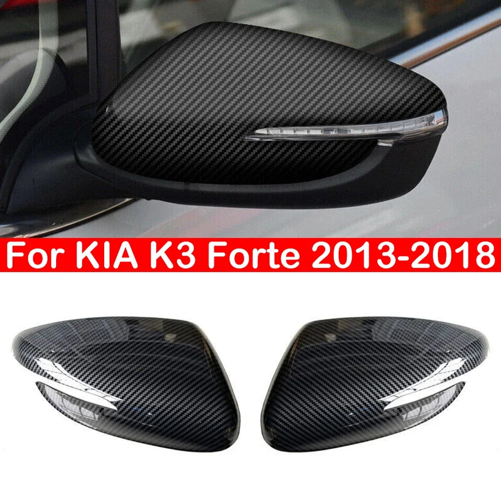For KIA K3 Forte Cerato Ceed 2013-2018 Car Replacement Rearview Side Mirror Cover Wing Cap Exterior Door Case Trim Carbon Fiber Quake