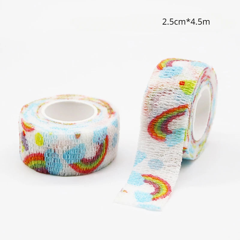 1 Pc Self Adhesive Elastic Bandage Protection Finger for Writing First Aid Kit Colorful Tape New Tattoo Accessories 2.5cm X 4.5m Quake NO.14
