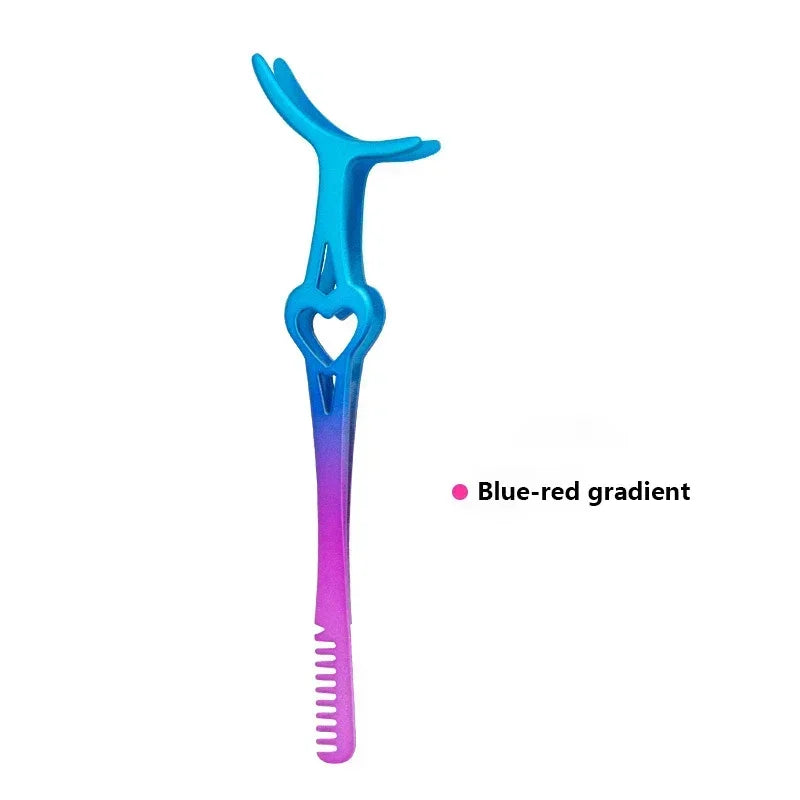 Professional False Eyelash Applicator Tool – Precision Stainless Steel Tweezers for Easy Application & Removal of Fake Lashes Quake M387 Blue-red