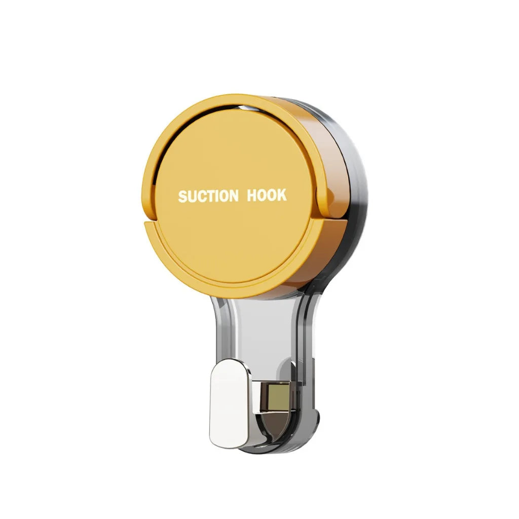 Suction Hooks Strong Vacuum Power Traceless No-Drilling Adhesive Hooks for Home Bathroom Kitchen Door Back and Toilet Area Quake YELLOW