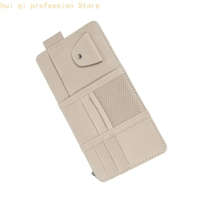 Automotive Interior Organizers Sun Visors Storage Bag Tear Proof PU Leather H8WE Quake