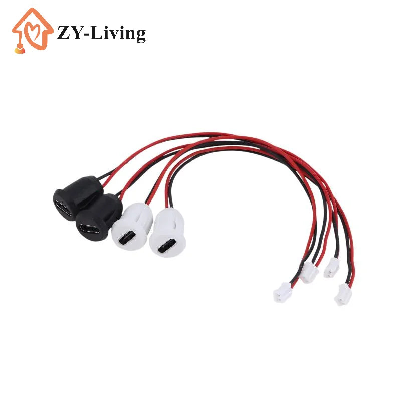 2/5/10PCS USB-C Connector Type-C Female Chassis 2 Pin Type-C Female Socket Connector Waterproof Jack Female Charging Port 3A Quake