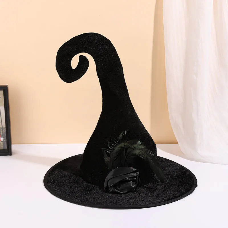 Halloween Witch Costume Hat Shiny Bright Color Witch Hat for Ghost Festival Masquerade Party Dress Up Supplies Quake