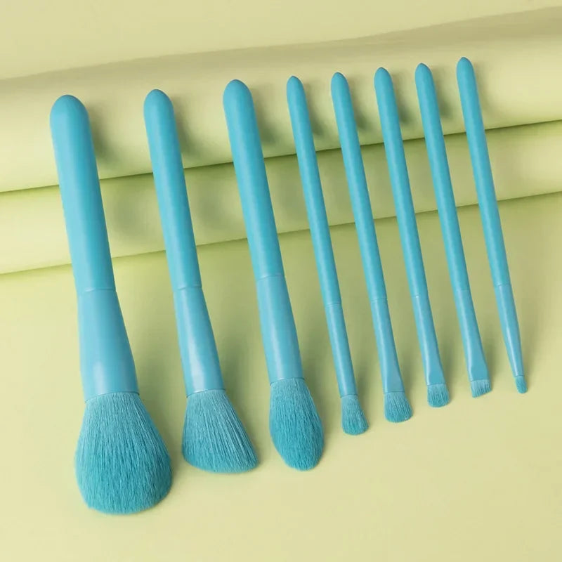 8PCS Portable Makeup Brushes Set Face Eye Lip Eye Shadow Eyebrow Comb Eyelash Spoolies Foundation Powder Brush Tools Cosmetic Quake