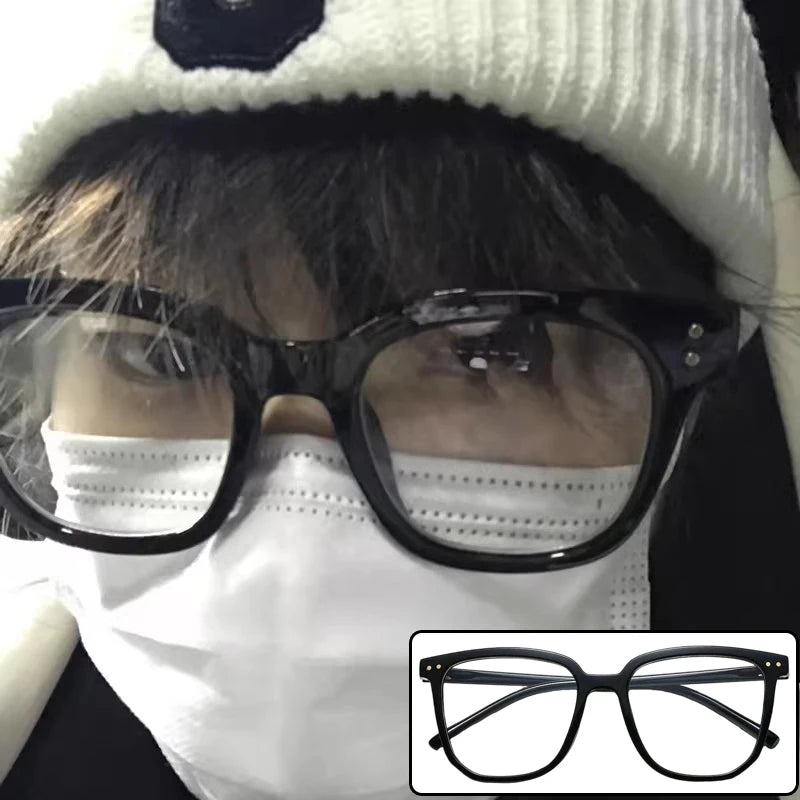Ultra Light Big Frame Anti Blue Light Glasses Square Face Slimming Eyewear Fashion Computer Eye Protection Daily Office Glasses Quake