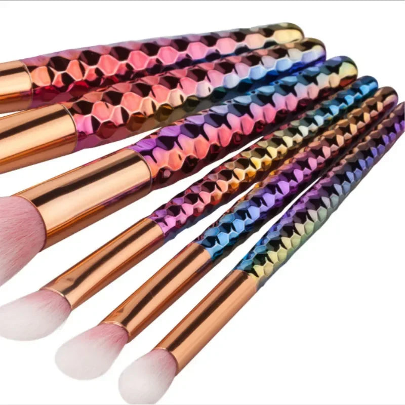 6Pcs Soft Nylon Hair Honeycomb Handle Makeup Brushes Set Eye Shadow Blush Professional Makeup Brushes Set Quake