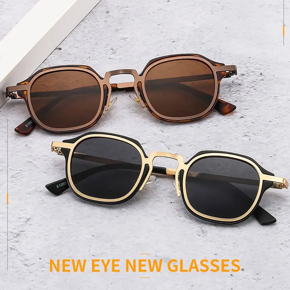 Retro Metal Frame Small Square Sunglasses UV400 Protection Y2K Punk Shades Eyewear for Women & Men Quake