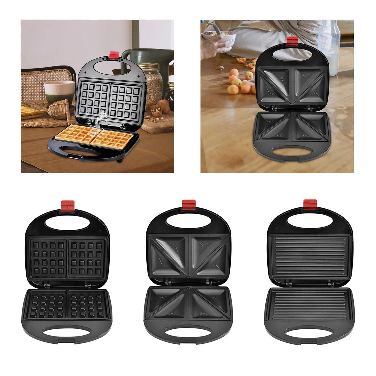 Mini Waffle Maker Machine Nonstick Plates Kitchen Tools Electric Sandwich Maker for Sandwich Muffins Pancakes Omelette Quake