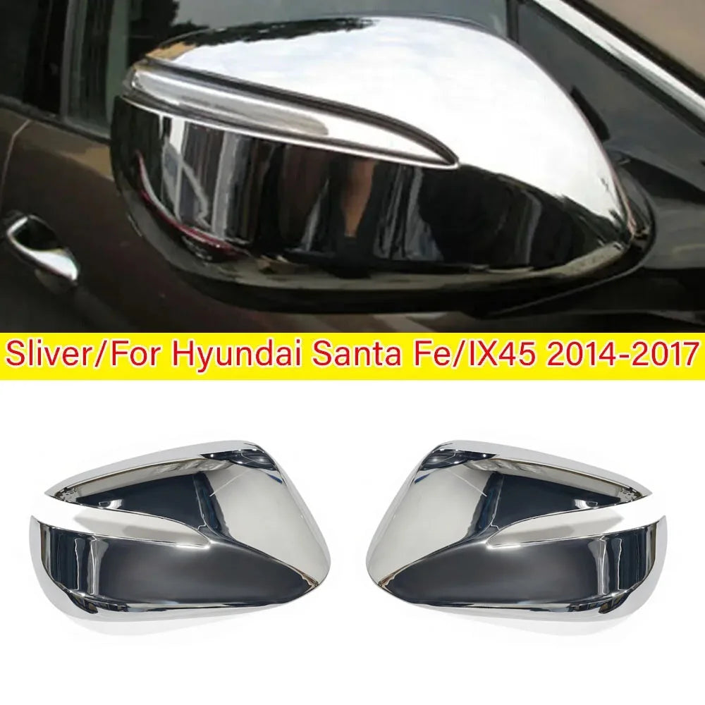 For Hyundai Santa Fe IX45 2014-2017 Car Sticker Rearview Side Mirror Cover Wing Cap Exterior Door Rear View Case Housing Trim Quake Default Title