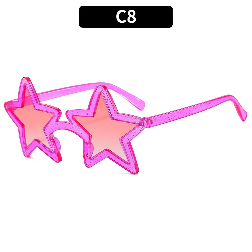 Fashion Unique Pentagram Sunglasses Christmas Party Star Shape Sun Glasses for Women Men Shining Shades Xmas Festival Eyewear Quake C8