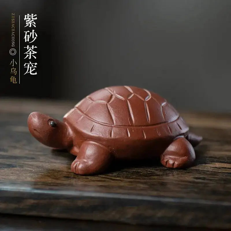 Zisha Tea Pet Turtle Small Turtle Culpture Tea Ornament Craft Accessories Quake Default Title