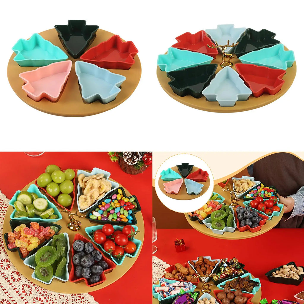 Christmas Tree Shape Fruit Appetizer Tray Gifts for Snack Vegetables Cookies Quake