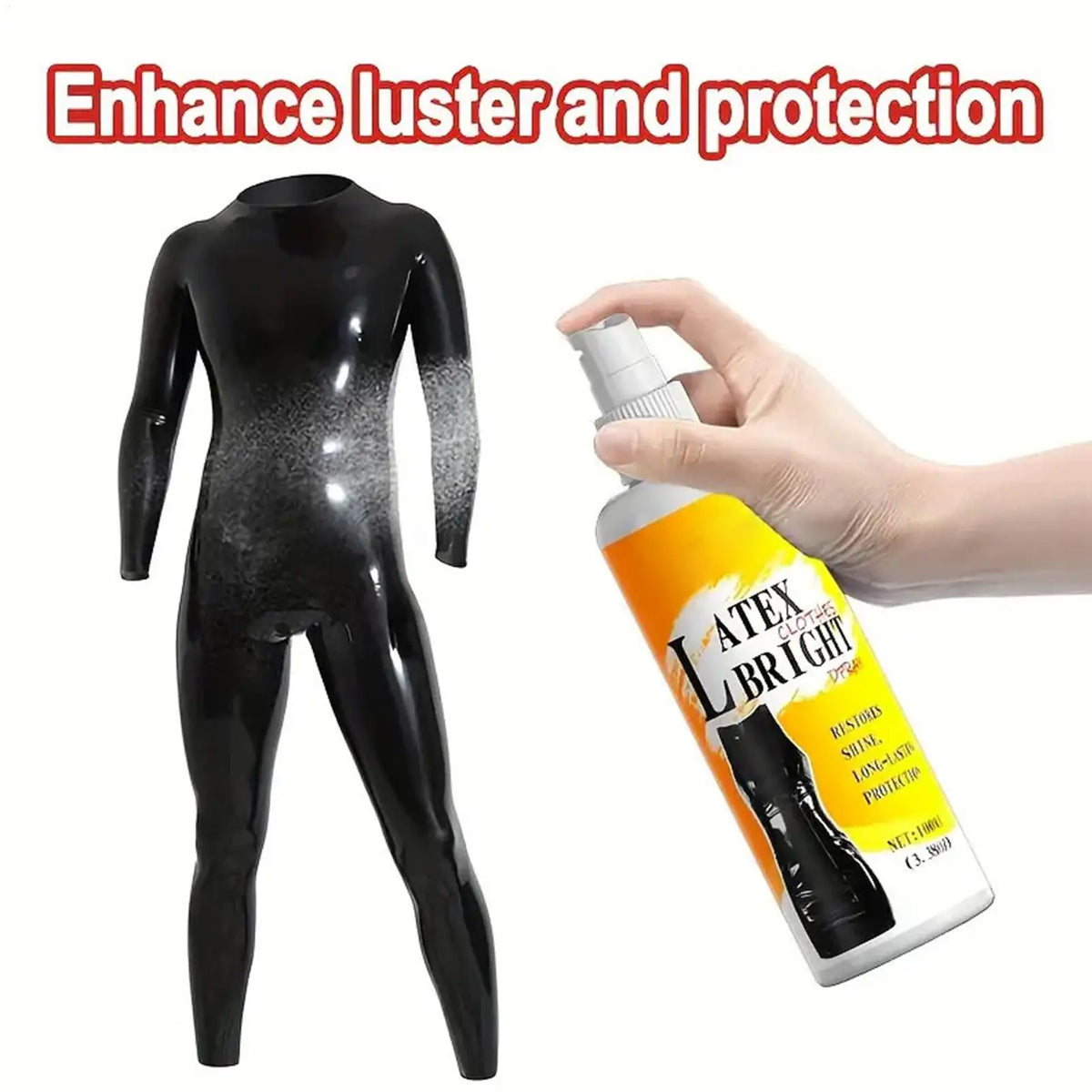 Latex Shiner 100ml Clothing High Gloss Long Lasting Non-greasy Shine Latex Clothes Spray for Rubber Pvc Outfits Garments Quake