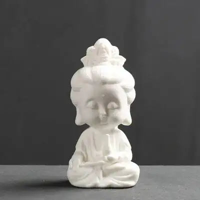 Buddha Tea Pet Ornament Zen Small Buddha Statue Home Decor Display Shelf Decoration Car Ornament Ceramic Crafts Small Figurine Quake