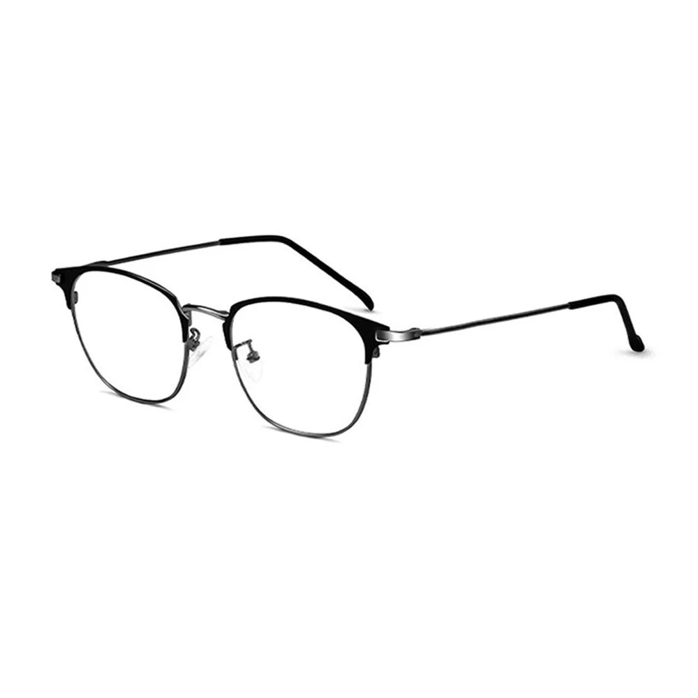Anti-Blue Light Glasses for Men Women Fashion Oversized Metal Frame Ultralight Eye Protection Eyeglasses Office Computer Goggles Quake Black
