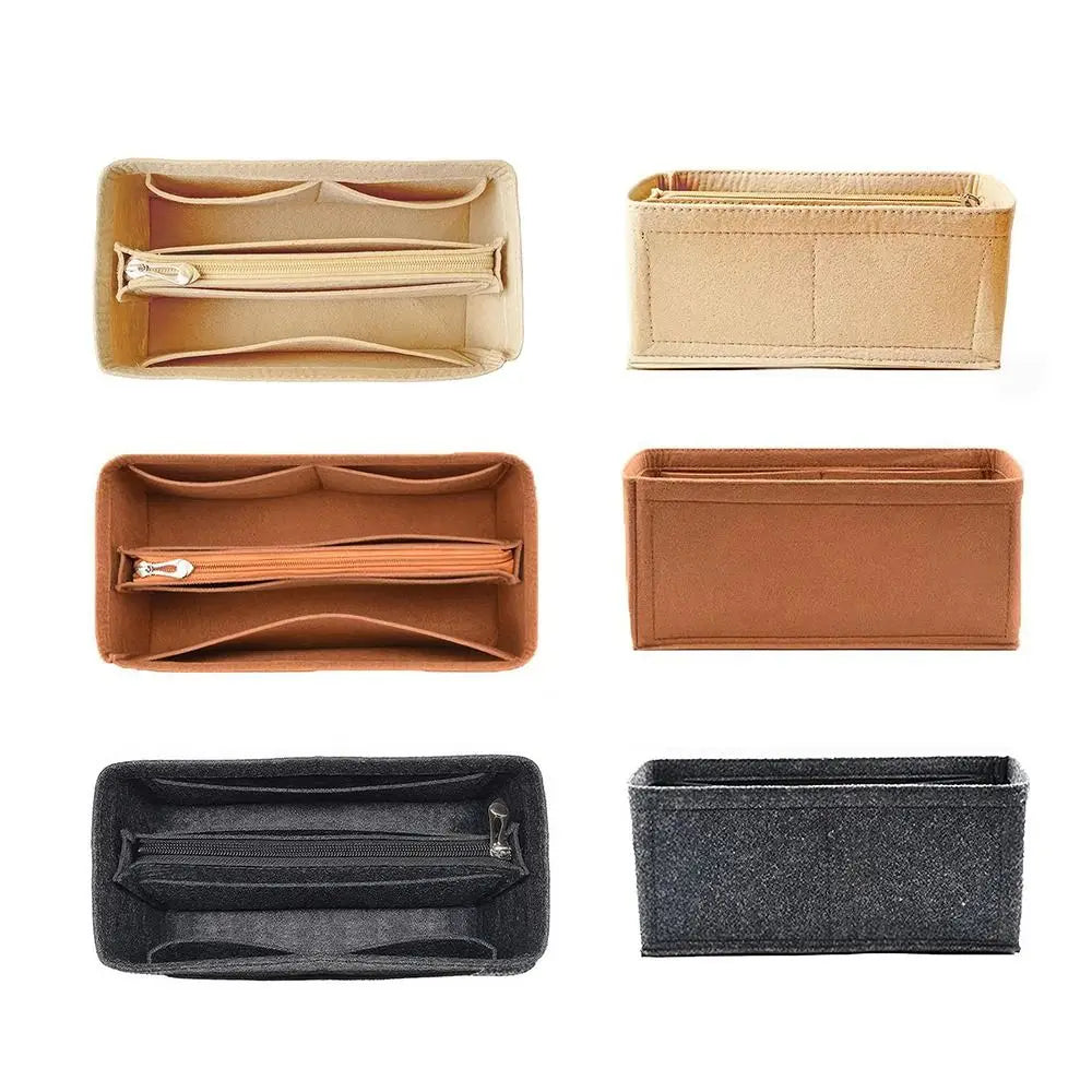 Durable Felt Handbag Insert Bag Multi-Pocket Travel Liner Bag Portable Inner Bag for Birkin25/30/35 Quake