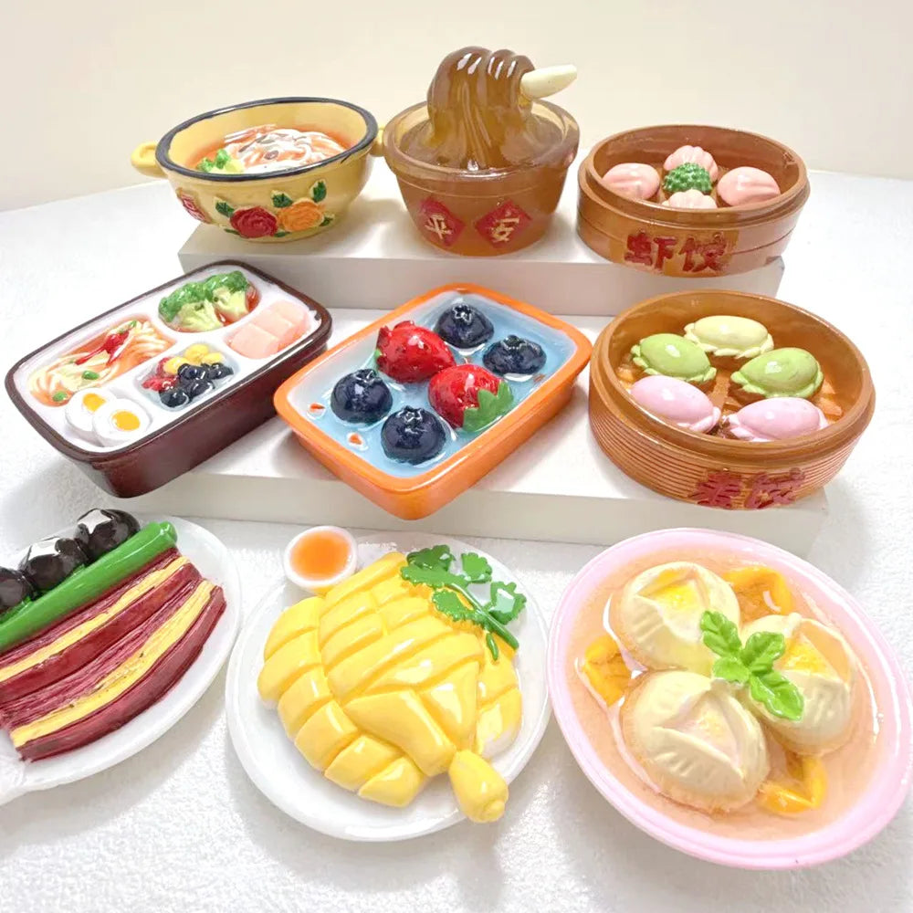5Pcs Large Miniature Sweet Cake Dessert Noodle Resin Cabochon Fake Food for Decor Making Accessories DIY Dollhouse Kichen Play Quake