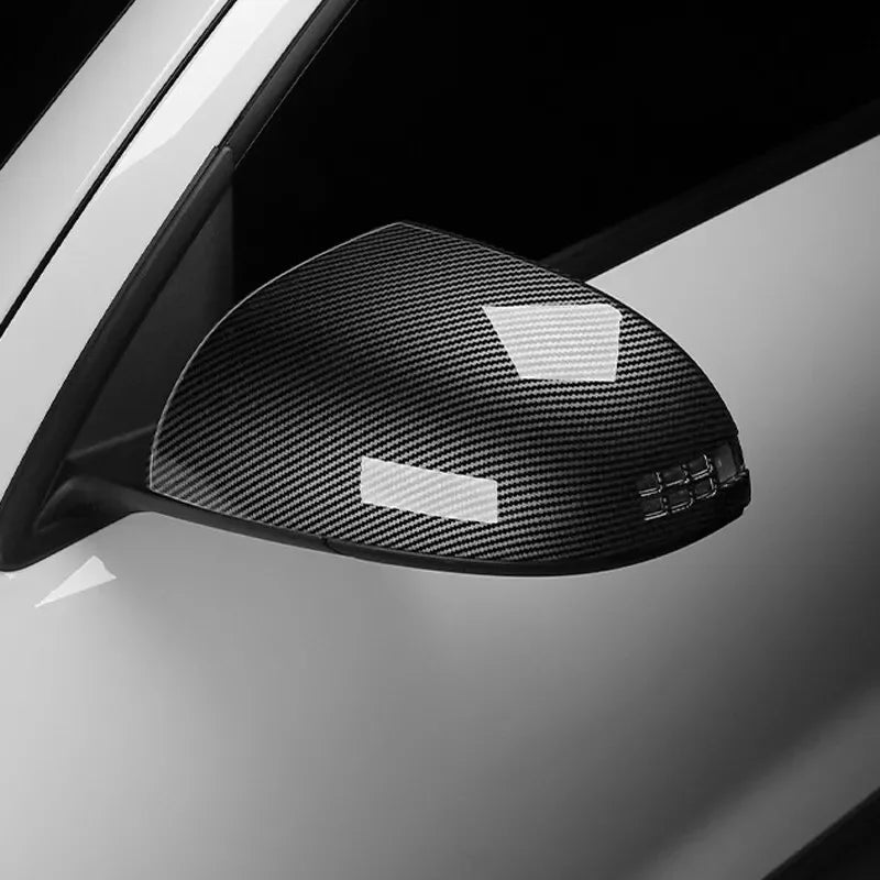 For Hyundai IONIQ 6 2023 2024 Car Sticker Rearview Side Mirror Cover Wing Cap Exterior Door Rear View Case Trim Carbon Fiber ABS Quake