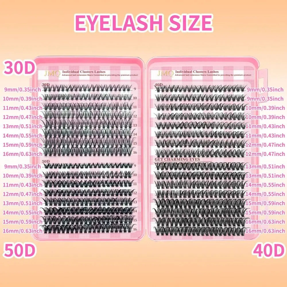 9-16mm Length False Eyelashes Natural Look Wispy Style DIY Lash Extension Kit Fluffy Clusters Volume Fans Fake Eyelash Quake